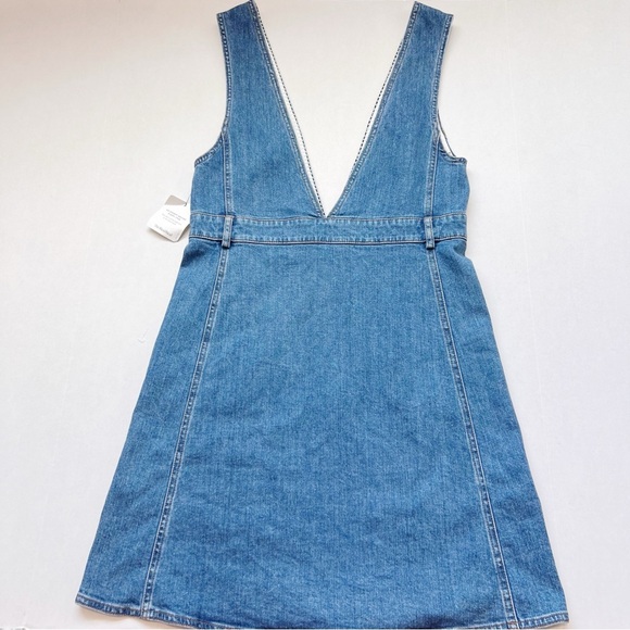 See By Chloe Denim Dress Mini Overall Trim Short Blue Jean size 36 4 seeby chloe - Picture 3 of 9